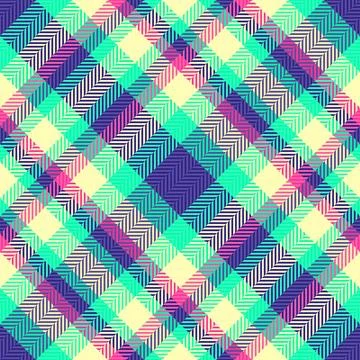Vibrant plaid pattern with diagonal lines and rich colors. Textile design con 스톡 일러스트
