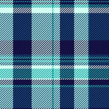 This vibrant plaid pattern features a seamless fabric texture in cool blue,.. Illustrazione stock