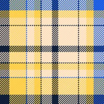 This vibrant plaid pattern features a timeless tartan design with a yellow, b 스톡 일러스트