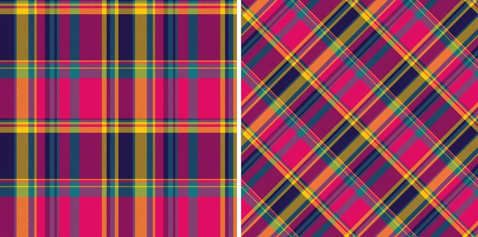 Vibrant plaid pattern featuring bold colors  classic design. Ideal for textil Stockillustratie