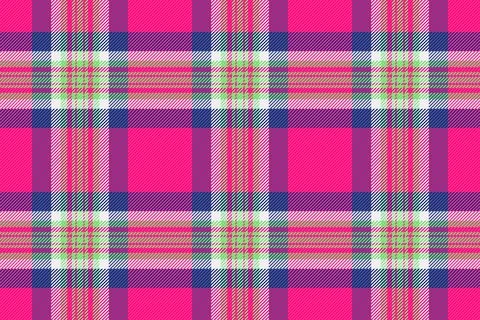 Vibrant plaid pattern featuring bold pinks, greens, blues and white, conveys  Stock Illustration