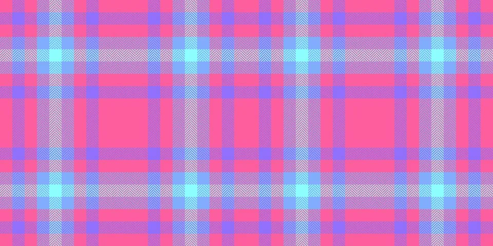 Vibrant plaid pattern featuring bright pink, purple, and light blue hues. Ide Stock-Illustration