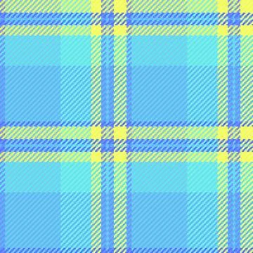 Vibrant plaid pattern featuring a harmonious blend of blues and yellows. A cl Stockillustratie