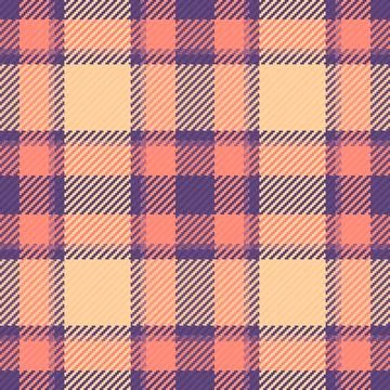 A vibrant plaid pattern featuring intersecting lines in shades of purple, p.. Stock Illustration