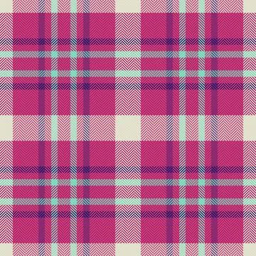 Vibrant plaid pattern featuring magenta, purple, and mint green hues intert.. 스톡 일러스트