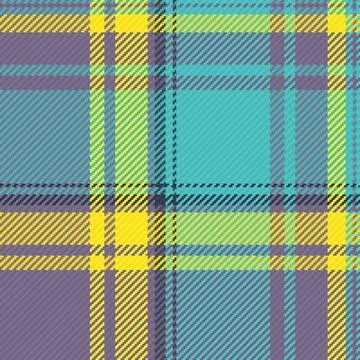 A vibrant plaid pattern featuring a modern, colorful tartan design in teal, p イラスト素材