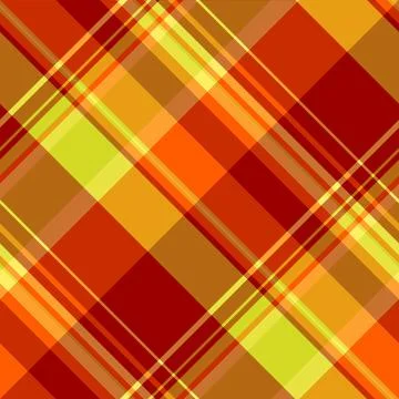 Vibrant plaid pattern featuring warm autumnal tones. Perfect for backgrounds, Stock Illustration