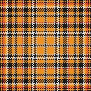 Vibrant plaid pattern featuring warm orange, black, and white hues. This seam Stock Illustration