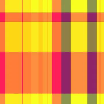 Vibrant plaid pattern. A geometric grid of warm colors evokes retro, modern,  イラスト素材