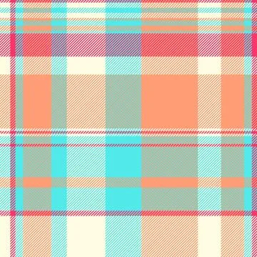 Vibrant plaid pattern with intersecting lines. Seamless texture ideal for tex Stock Illustration