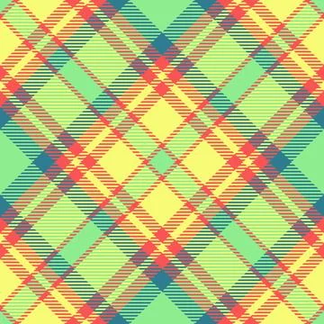 Vibrant plaid pattern with intersecting lines in green, yellow, red and blue. Stock Illustration