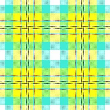 Vibrant plaid pattern with a modern twist. Seamless design in bright yellow.. Stock Illustration