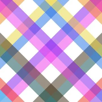 Vibrant plaid pattern with multicolored checks on white background Stock Illustration
