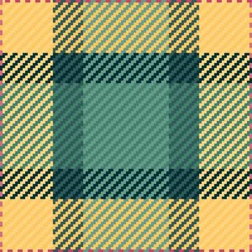 Vibrant plaid pattern in muted yellows, greens, and blacks.  A stylish textil Stock Illustration