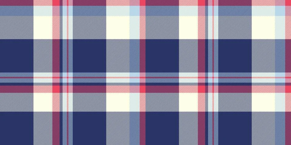 Vibrant plaid pattern in navy, cream, pink  gray.  Perfect for textile design 스톡 일러스트