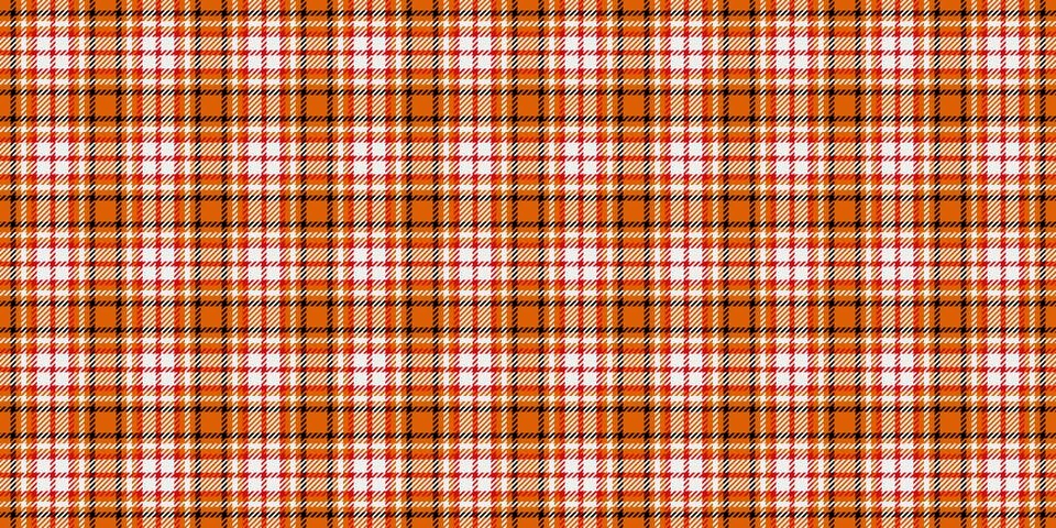 Vibrant plaid pattern in orange, red, white, and black. Classic, cozy texture Stock Illustration