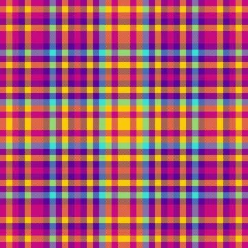 Vibrant plaid pattern with a playful mix of colors. Perfect for backgrounds,  Stock Illustration