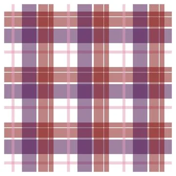 Vibrant plaid pattern with purple, pink, and red hues on white background Stockillustratie