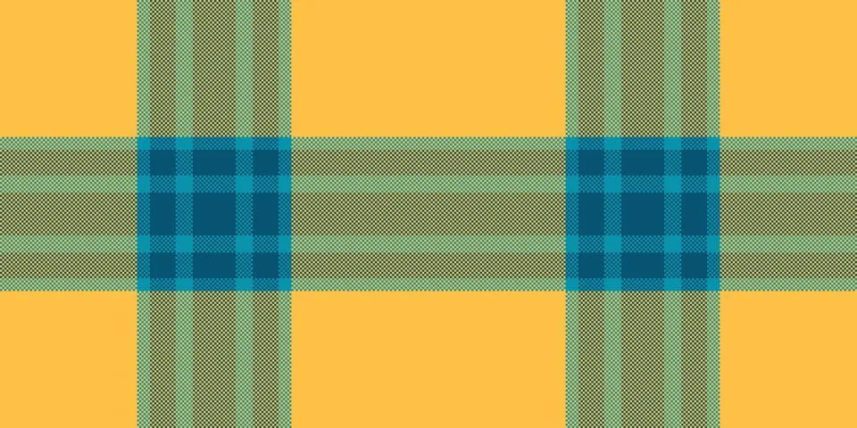 Vibrant plaid pattern with rich yellow, teal, and green. Classic design ideal Stock Illustration