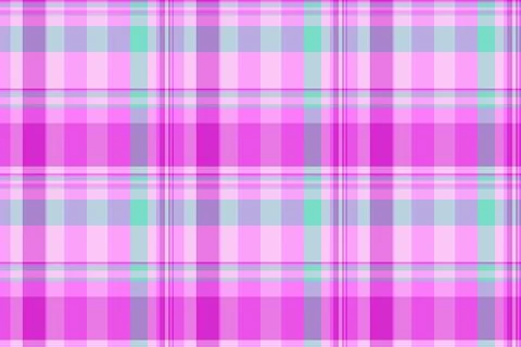 Vibrant plaid pattern. Seamless texture with bright pink, purple and mint gre Illustrazione stock
