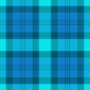 Vibrant plaid pattern in shades of blue and turquoise. A cool and calming des Stock Illustration