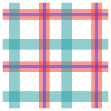 Vibrant plaid pattern with turquoise, pink, and purple stripes Stock Illustration