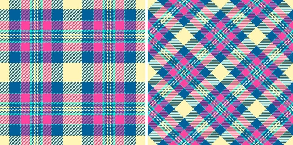 Vibrant plaid pattern in two layouts.  Classic, textile design for fashion, c Stockillustratie