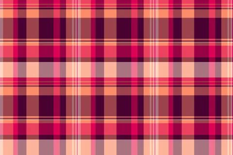 Vibrant plaid pattern in warm reds, purples  peach tones. Ideal for backgroun Stock Illustration