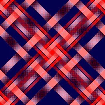 Vibrant plaid pattern with a woven fabric texture and clear check layout. Nav Stock Illustration