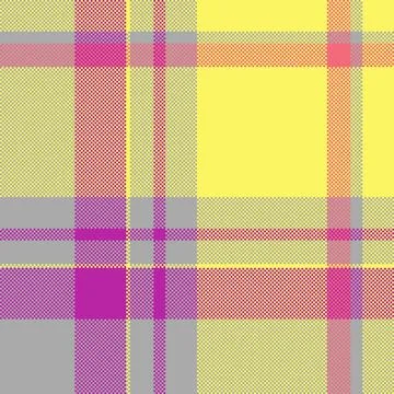 Vibrant plaid pattern in yellow, pink, purple  grey. Perfect for textile desi Stock Illustration