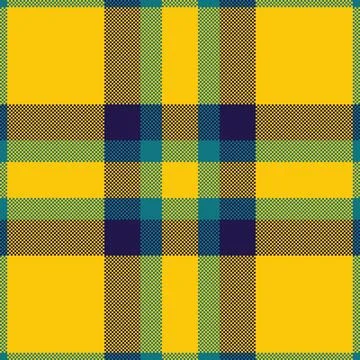 Vibrant plaid pattern in yellow, teal, and navy. Modern textile design perfec Illustrazione stock