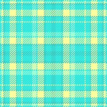 This vibrant plaid seamless pattern features a refreshing turquoise and sunny Stock Illustration