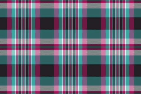 This vibrant plaid seamless pattern features a modern herringbone weave in te Stock Illustration