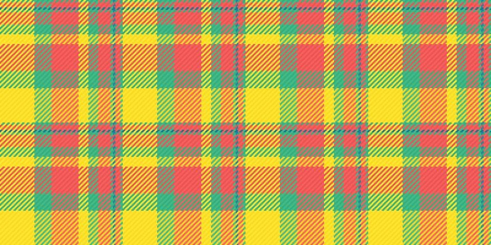 Vibrant plaid tartan pattern vector illustration featuring bright yellow, red イラスト素材