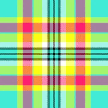 Vibrant, playful plaid pattern in bright, cheerful colors. Perfect for textil Stock Illustration