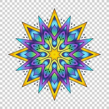 Vibrant pointed star mandala vector Stock Illustration