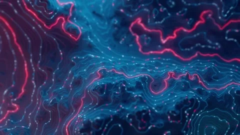 Vibrant points are moving on shining tortuous lines Stock Footage 266428167