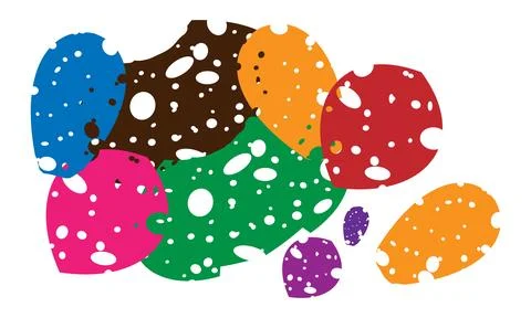 Vibrant Polka Dot Leaves . Stock Illustration