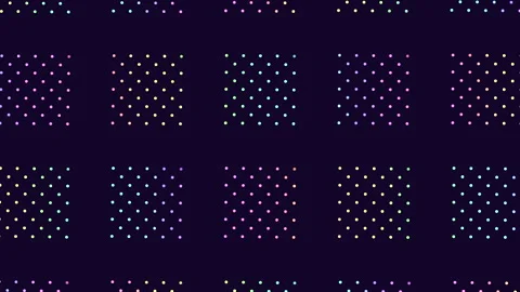 Vibrant polka dot pattern on a dark background Stock Footage 267051514