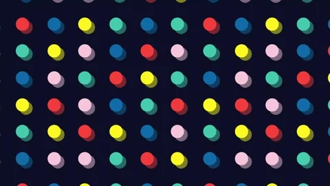 Vibrant Polka Dot Pattern on Dark Background Reflects Modern Abstract Design Video stock 341926073