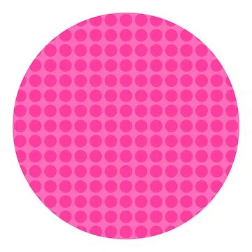 Vibrant polka dot pattern round magenta pink sticker vector illustration Ilustração Stock