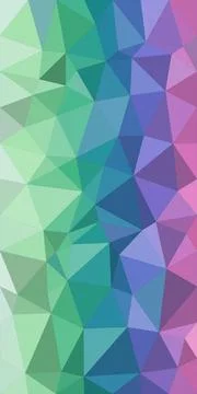 A vibrant polygon abstract background blending green, blue, and pink facets.. Stock Illustration