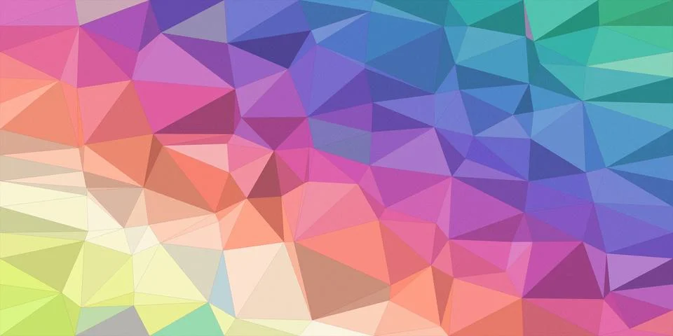 Vibrant polygon geometric backdrop with overlapping triangles in purple, bl.. Stock Illustration