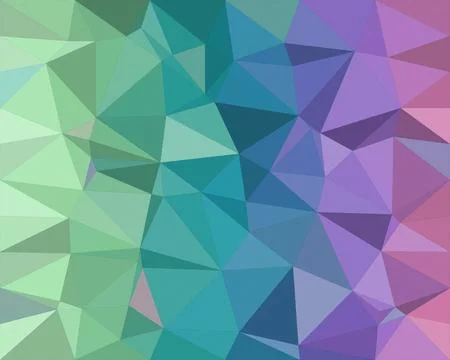 Vibrant polygon low-poly geometric background blending teal, blue, purple, .. Stock Illustration
