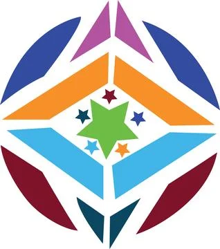 Vibrant Polygonal Star Logo with Creative Geometry Stock Illustration