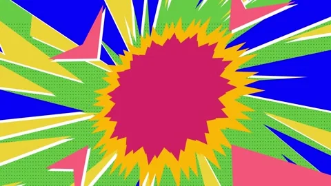 Vibrant Pop Art Comic Book Explosion Background Animation. Video stock 318346168