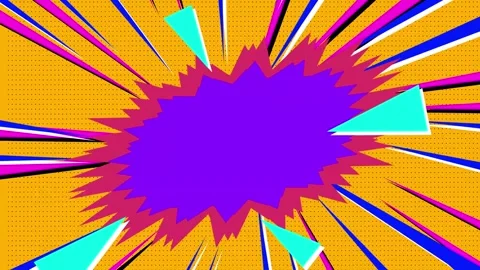 Vibrant Pop Art Comic Book Explosion Background Animation. Stock Footage 318346169