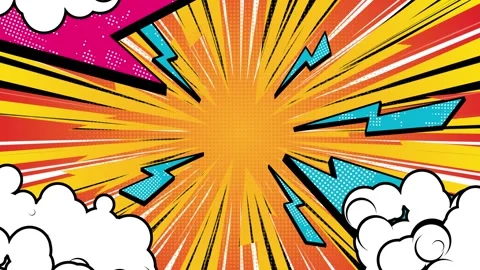 Vibrant Pop Art Comic Book Explosion Background Animation. Stock Footage 320461737