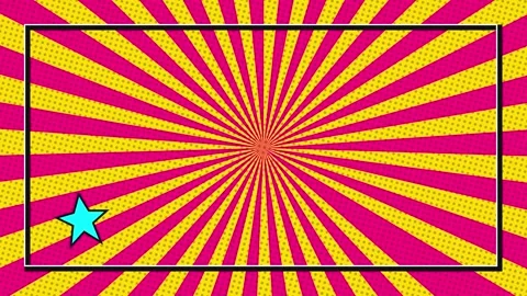 Vibrant Pop Art Commentary Halftone Background Loop Stock Footage 333976268