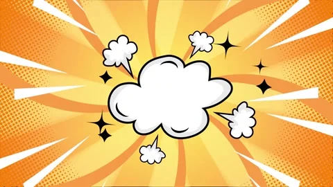 Vibrant pop art explosion in comic style featuring dramatic clouds and stars Stock Footage 293047656